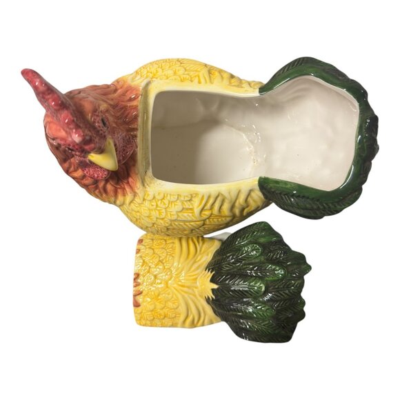 Vintage Ceramic Rooster Cookie Jar Collectible Kitchen Decor 12" L X 10" H Multi - Picture 12 of 12